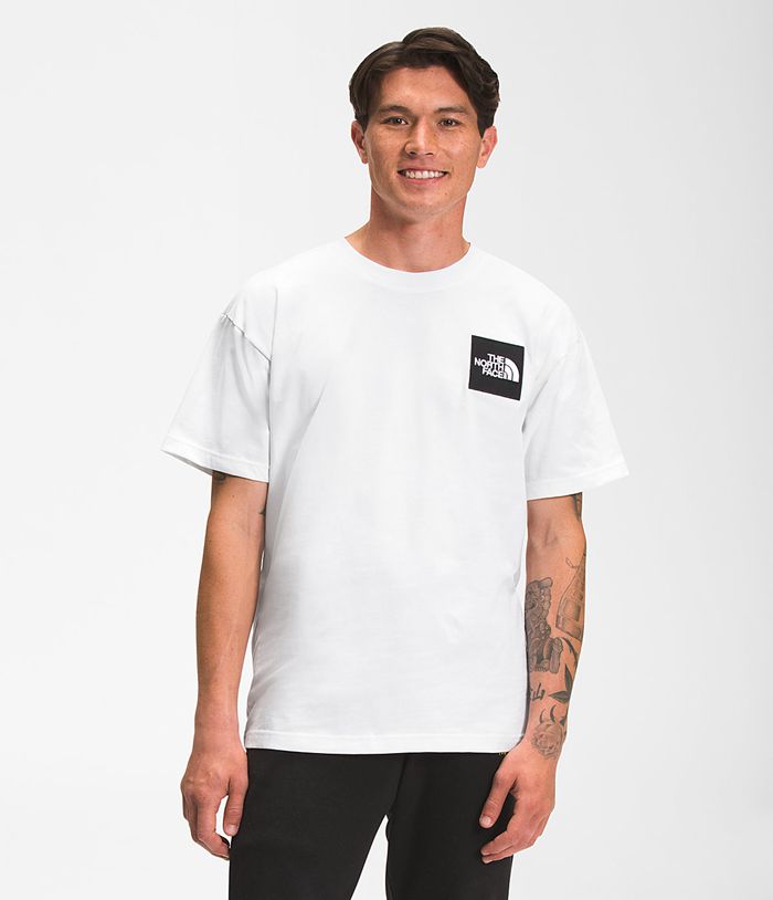 Camiseta The North Face Hombre Manga Corta Heavyweight Box - Colombia OYJRWX846 - Blancas